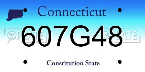 607G48 Connecticut License Plate