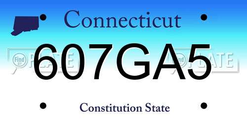607GA5 Connecticut License Plate
