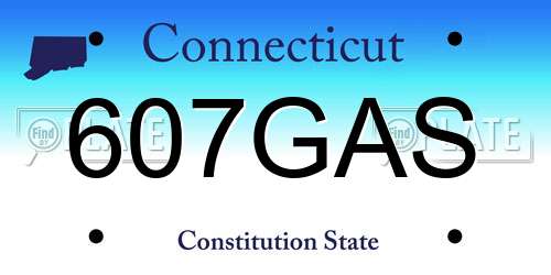 607GAS Connecticut License Plate