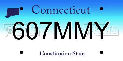 607MMY Connecticut License Plate