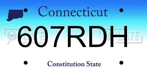 607RDH Connecticut License Plate