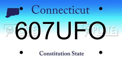 607UFO Connecticut License Plate