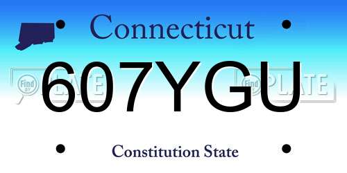 607YGU Connecticut License Plate