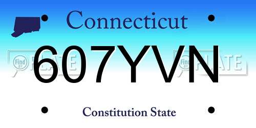 607YVN Connecticut License Plate