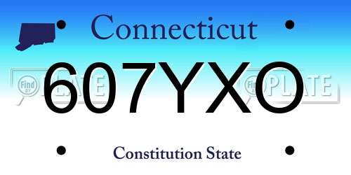 607YXO Connecticut License Plate