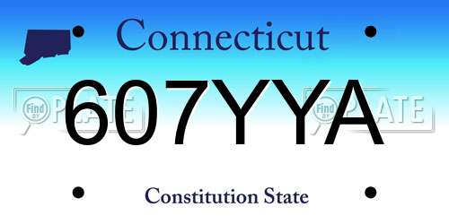 607YYA Connecticut License Plate