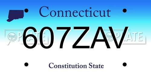 607ZAV Connecticut License Plate