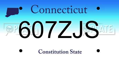 607ZJS Connecticut License Plate