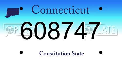 608747 Connecticut License Plate