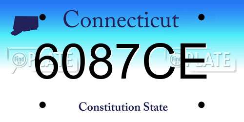 6087CE Connecticut License Plate