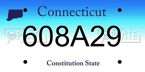 608A29 Connecticut License Plate