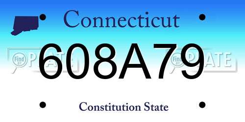 608A79 Connecticut License Plate