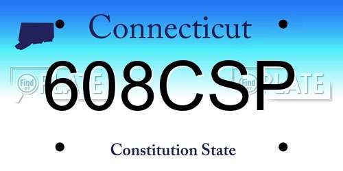608CSP Connecticut License Plate