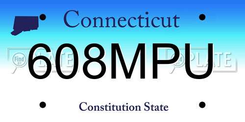 608MPU Connecticut License Plate