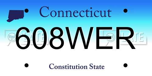 608WER Connecticut License Plate