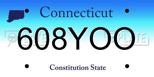 608YOO Connecticut License Plate