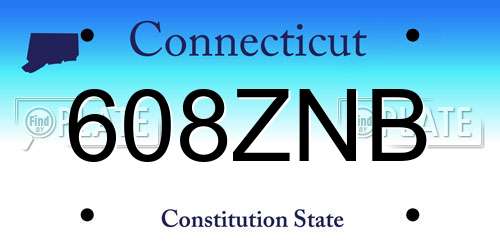 608ZNB Connecticut License Plate