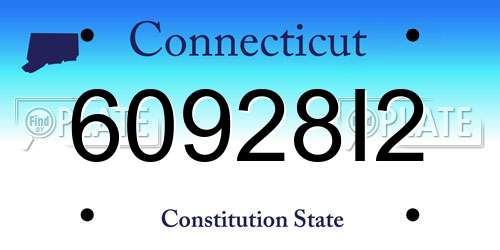 60928I2 Connecticut License Plate