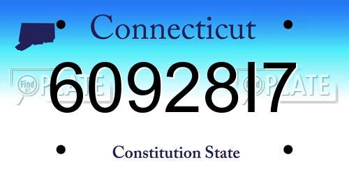 60928I7 Connecticut License Plate