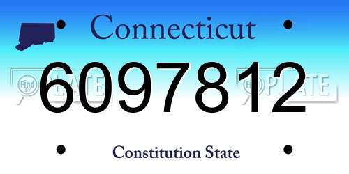 6097812 Connecticut License Plate