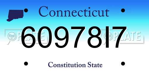 60978I7 Connecticut License Plate