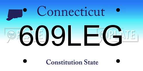 609LEG Connecticut License Plate