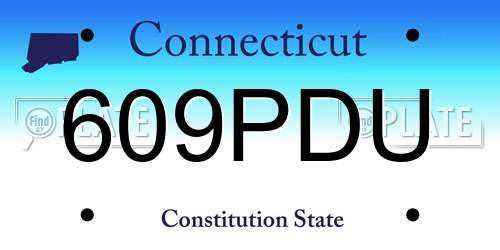 609PDU Connecticut License Plate