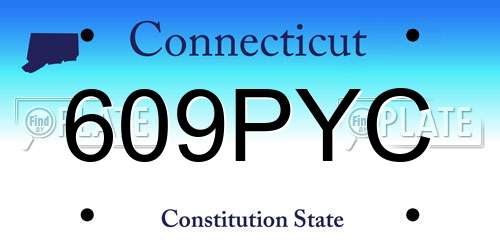 609PYC Connecticut License Plate