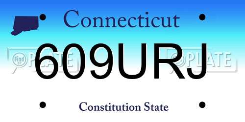 609URJ Connecticut License Plate