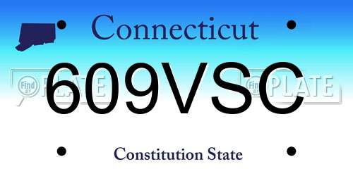 609VSC Connecticut License Plate