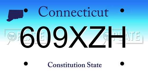 609XZH Connecticut License Plate