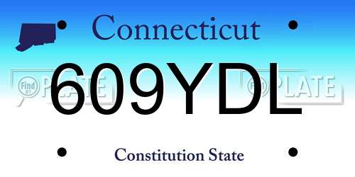 609YDL Connecticut License Plate