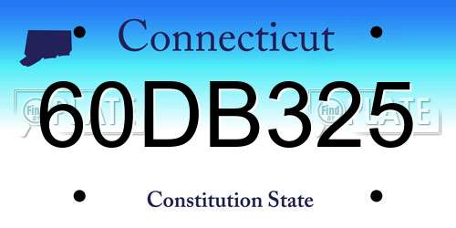60DB325 Connecticut License Plate