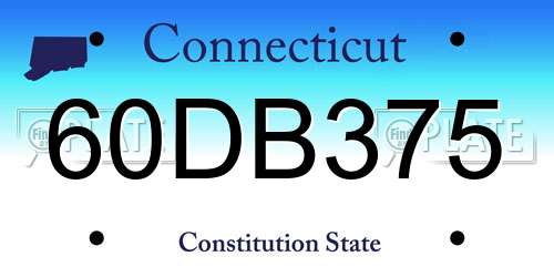 60DB375 Connecticut License Plate