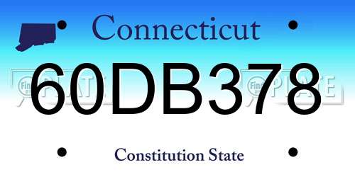60DB378 Connecticut License Plate