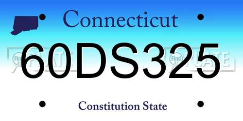 60DS325 Connecticut License Plate