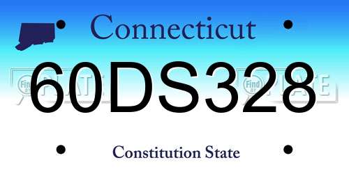 60DS328 Connecticut License Plate