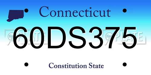 60DS375 Connecticut License Plate