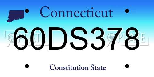 60DS378 Connecticut License Plate