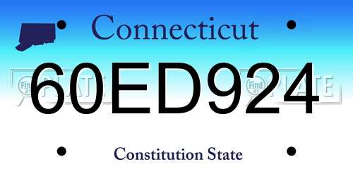 60ED924 Connecticut License Plate