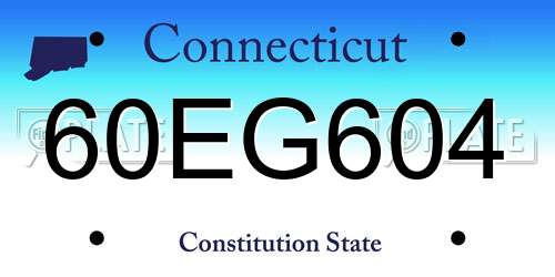 60EG604 Connecticut License Plate