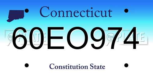 60EO974 Connecticut License Plate