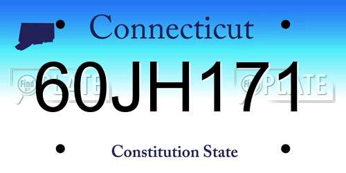 60JH171 Connecticut License Plate