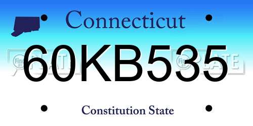 60KB535 Connecticut License Plate