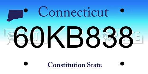 60KB838 Connecticut License Plate