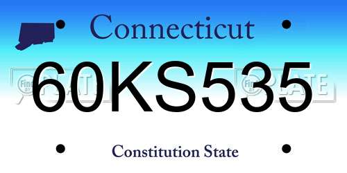 60KS535 Connecticut License Plate