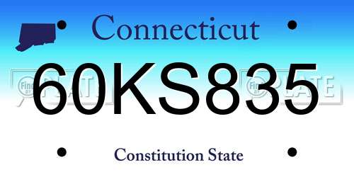 60KS835 Connecticut License Plate
