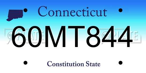 60MT844 Connecticut License Plate