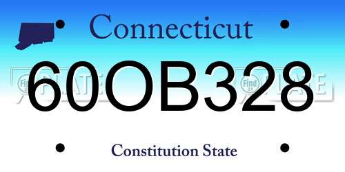 60OB328 Connecticut License Plate