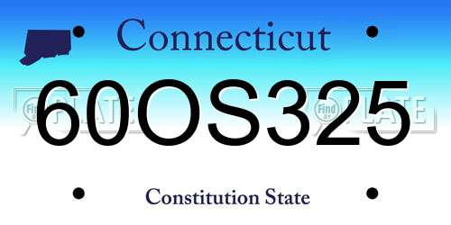 60OS325 Connecticut License Plate